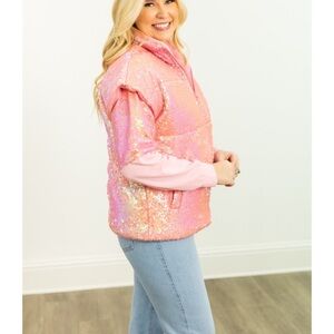 Pink Sequin Women's Vest